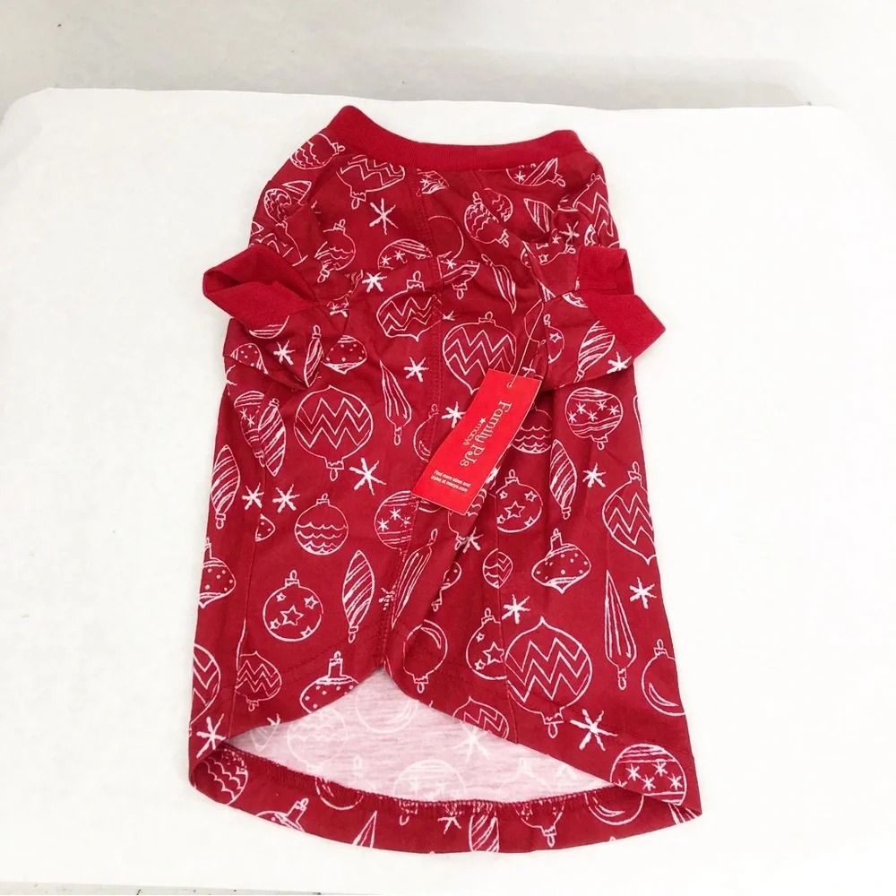 NEW Family PJs Dog Christmas Ornament Shirt Pajamas, Size Medium, Red